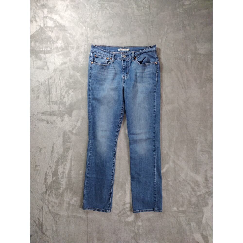 Levis 414 Relaxed Straight Jeans Womens 28 Medium Wash Mid Rise Casual Classic